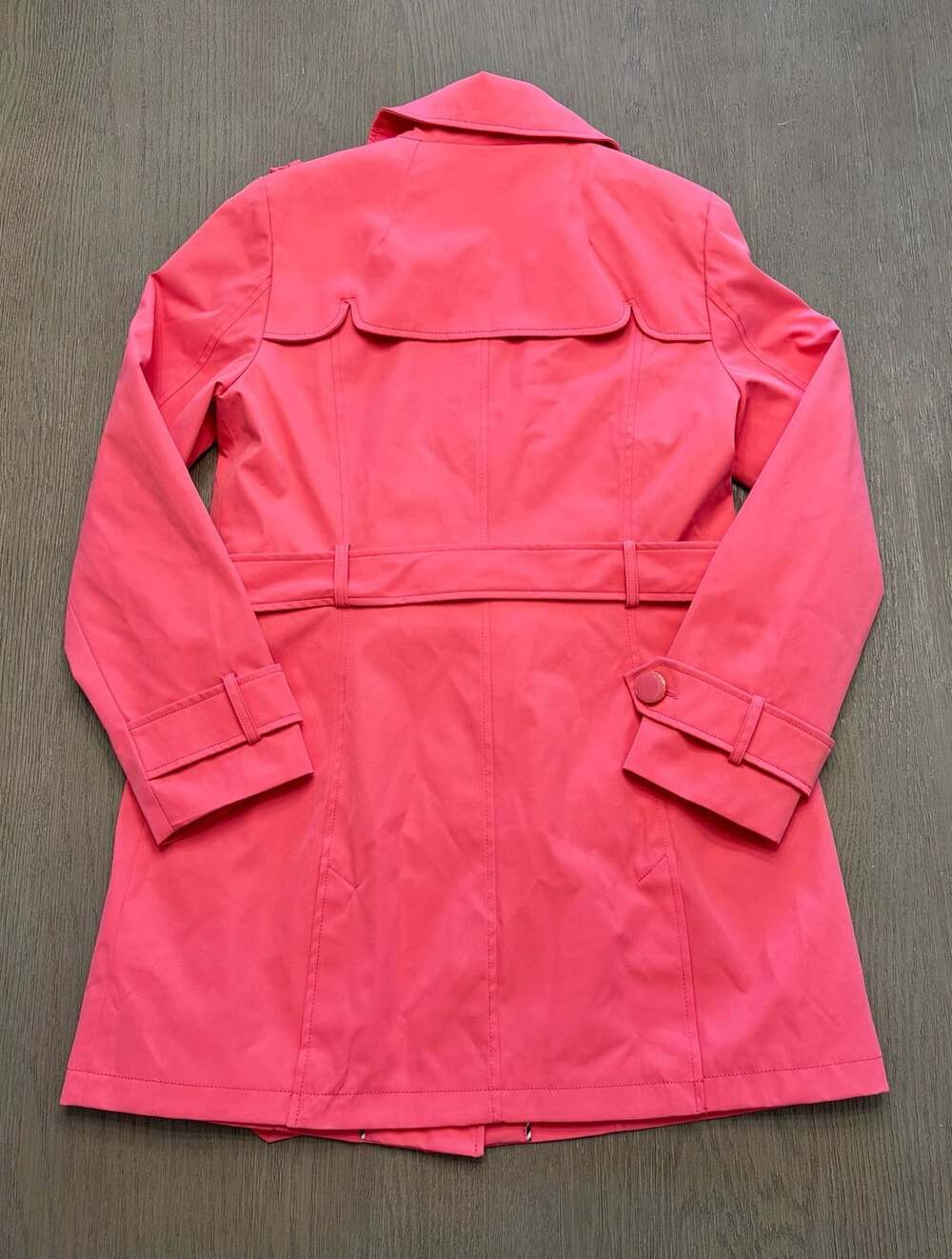 NWOT Kate Spade Coral Pink Belted Trench Coat M - Picture 6 of 14